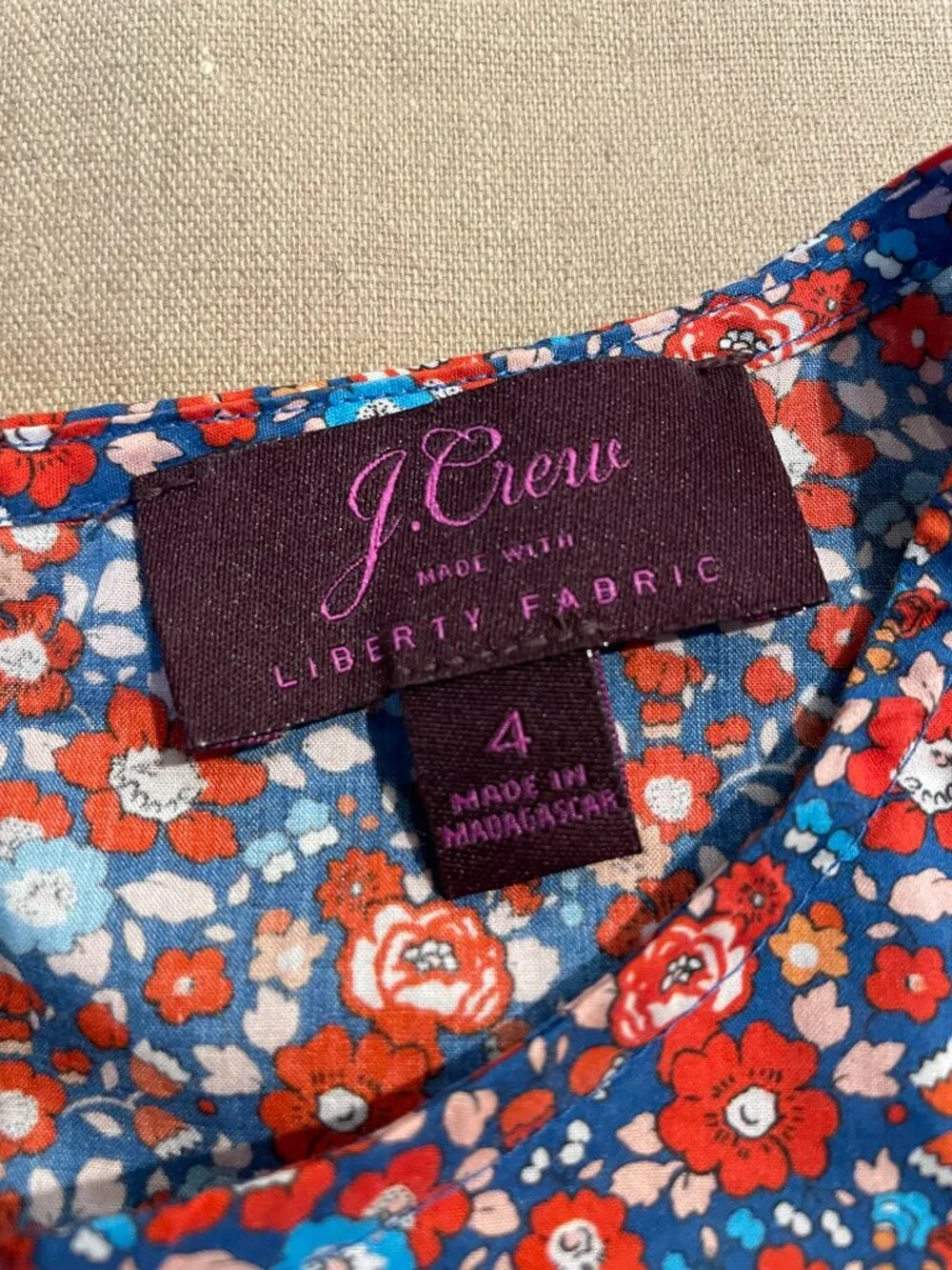 J Crew Liberty Fabric Sleeveless Top Size 4 Cotton Garden Floral Preppy Ditsy